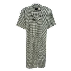 Vintage Halmode Plus Green Checked Dress Size 22W